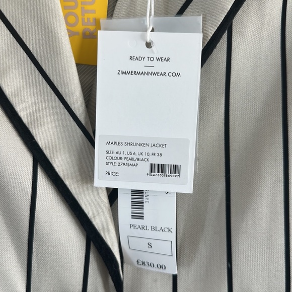 Zimmermann Maples Shrunken Jacket US6/AU1/UK10 FR38 - Picture 6 of 13